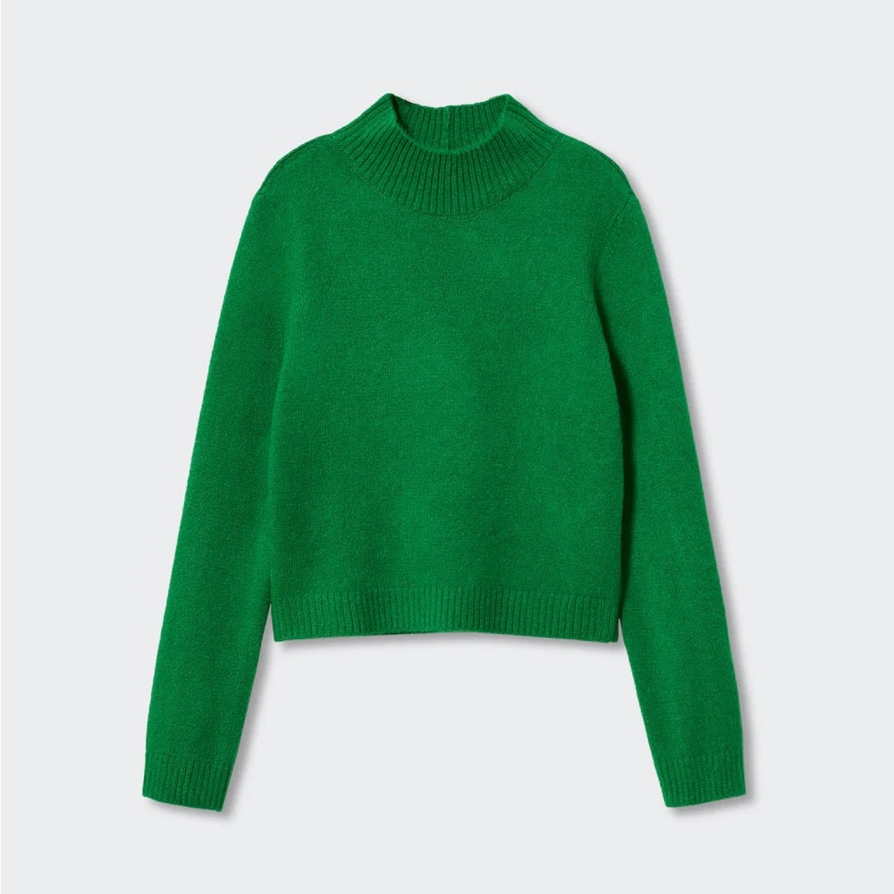 Mango Green High Collar Sweater (Size S)